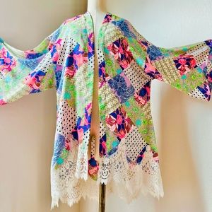 Victoria’s Secret Orchid Patchwork Lace Kimono